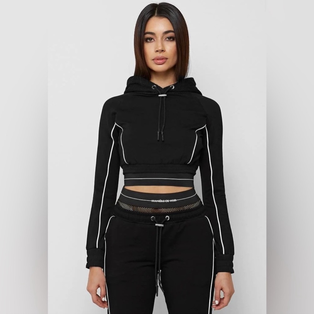 FINAL SALE💐 MDV Maniere de voir mesh hood banded crop hoddie ✨✨
